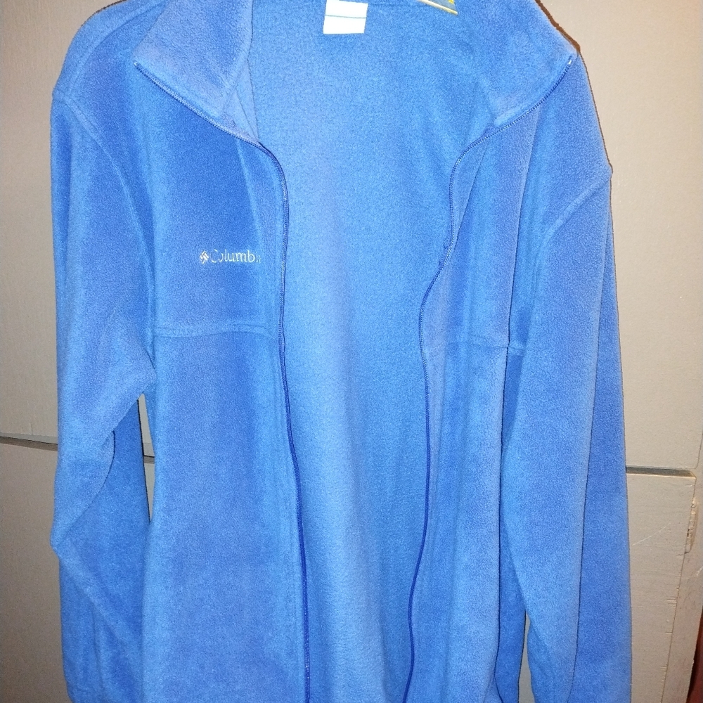 Columbia Fleece Zip Up Jacket Women's L Blue Long Sleeve Zip Pocket - Picture 8 of 11